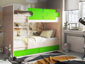 Кровать двухъярусная "Тетрис" (щиты) с бортиками + ящики в Покачах - pokachi.ok-mebel.com | фото