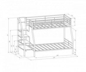 Кровать двухъярусная "Толедо-1" Черный/Венге в Покачах - pokachi.ok-mebel.com | фото 2