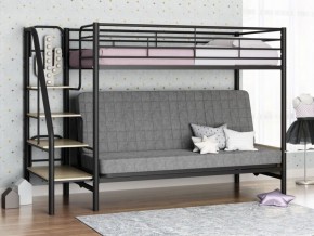 Кровать двухъярусная с диваном "Мадлен-3" (Черный/Серый) в Покачах - pokachi.ok-mebel.com | фото