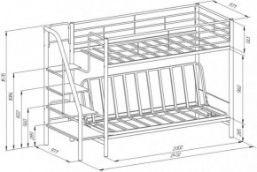 Кровать двухъярусная с диваном "Мадлен-3" (Черный/Серый) в Покачах - pokachi.ok-mebel.com | фото 3
