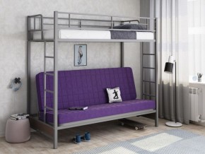 Кровать двухъярусная с диваном "Мадлен" (Серый/Фиолетовый) в Покачах - pokachi.ok-mebel.com | фото