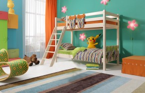Кровать двухъярусная с наклонной лестницей Соня (Вариант 10) в Покачах - pokachi.ok-mebel.com | фото