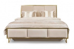 Кровать Lara 1600 с мягким изголовьем + основание (белый глянец) в Покачах - pokachi.ok-mebel.com | фото 1