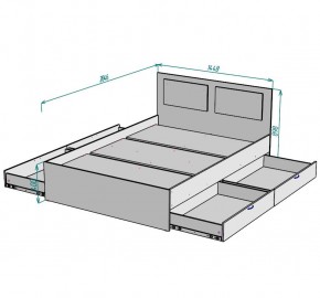 Кровать Ольга L35 (1400) 4 ящика в Покачах - pokachi.ok-mebel.com | фото 2