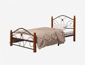 Кровать "Селена 1" Черная (900*2000) (ножки-махагон) с коваными элементами в Покачах - pokachi.ok-mebel.com | фото