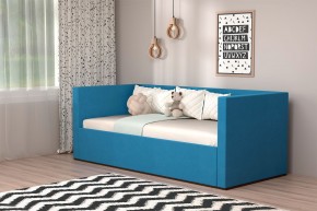 Кровать с ПМ (арт.030) (с/м 900*2000мм) (б/матр), ткань синяя в Покачах - pokachi.ok-mebel.com | фото