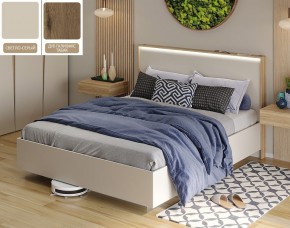Кровать (Светло-серый U750 ST9/Дуб Галифакс Табак) 1400 в Покачах - pokachi.ok-mebel.com | фото