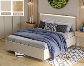 Кровать (Светло-серый U750 ST9/Дуб Небраска натуральный) 1600 в Покачах - pokachi.ok-mebel.com | фото
