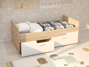 Кровать Умка К-001 + ящики (Дуб Сонома/Белый глянец) в Покачах - pokachi.ok-mebel.com | фото 1