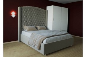 Кровать Версаль ЛЮКС с ПМ 1200 (велюр серый) в Покачах - pokachi.ok-mebel.com | фото