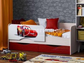 Кровать Юниор-12 с фотопеч. "Тачки" в Покачах - pokachi.ok-mebel.com | фото