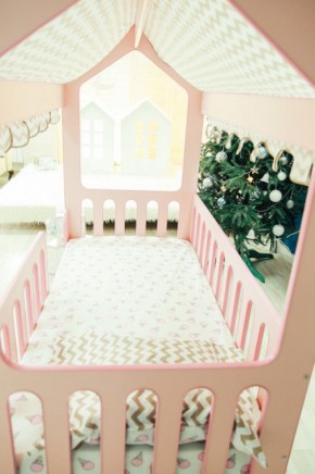 Кровать-домик без ящика 800*1600 (Розовый) в Покачах - pokachi.ok-mebel.com | фото 3