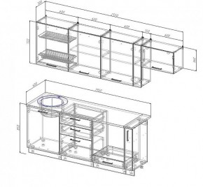Кухонный гарнитур Антрацит 2550 (Стол. 38мм) в Покачах - pokachi.ok-mebel.com | фото 3