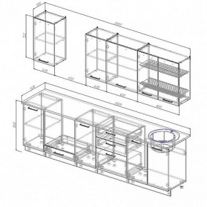 Кухонный гарнитур Антрацит 2800 (Стол. 38мм) в Покачах - pokachi.ok-mebel.com | фото 3