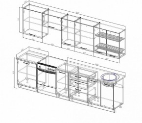 Кухонный гарнитур Антрацит 3000 (Стол. 26мм) в Покачах - pokachi.ok-mebel.com | фото 2