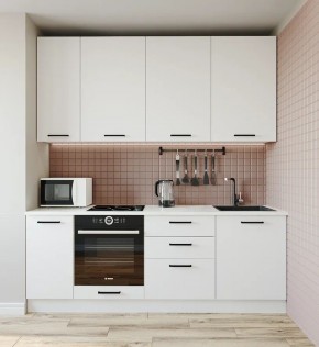 Кухонный гарнитур Белый Глянец 2200 h950 (Стол. 38мм) в Покачах - pokachi.ok-mebel.com | фото