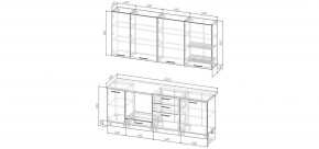 Кухонный гарнитур Белый Глянец 2200 h950 (Стол. 38мм) в Покачах - pokachi.ok-mebel.com | фото 2