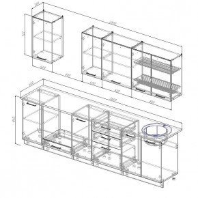 Кухонный гарнитур Графика 2800 (Стол. 38мм) в Покачах - pokachi.ok-mebel.com | фото 2
