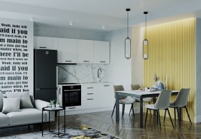 Кухонный гарнитур Жемчуг 2550 (Стол. 38мм) в Покачах - pokachi.ok-mebel.com | фото
