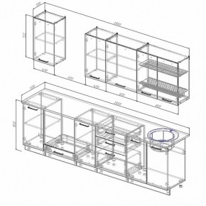 Кухонный гарнитур Жемчуг 2800 (Стол. 26мм) в Покачах - pokachi.ok-mebel.com | фото 2