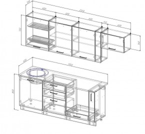 Кухонный гарнитур Лада 2550 (Стол. 26мм) в Покачах - pokachi.ok-mebel.com | фото 2