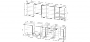 Кухонный гарнитур Санторини 3000 h950 (Стол. 26мм) в Покачах - pokachi.ok-mebel.com | фото 2