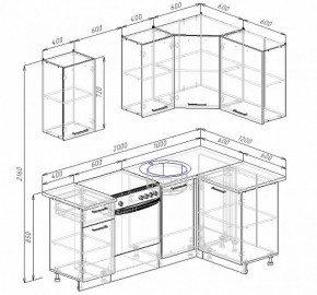 Кухонный гарнитур угловой Графика 2000х1200 (Стол. 26мм) в Покачах - pokachi.ok-mebel.com | фото 2