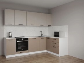 Кухонный гарнитур угловой Каппучино 2600*1600 (Стол. 38мм) в Покачах - pokachi.ok-mebel.com | фото