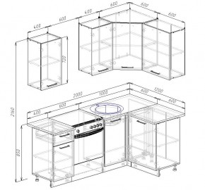 Кухонный гарнитур угловой Капри 2000х1200 (Стол. 38мм) в Покачах - pokachi.ok-mebel.com | фото 2