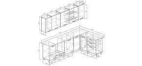 Кухонный гарнитур угловой Капри 2600х1600 (Стол. 38мм) в Покачах - pokachi.ok-mebel.com | фото