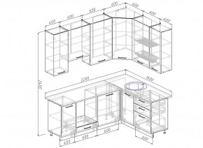 Кухонный гарнитур угловой Латте 2200х1600 (Стол. 26мм) в Покачах - pokachi.ok-mebel.com | фото 2