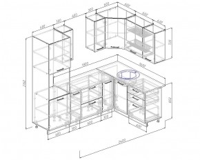 Кухонный гарнитур угловой Латте 2400х1600 (Стол. 26мм) в Покачах - pokachi.ok-mebel.com | фото 2