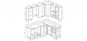 Кухонный гарнитур угловой Санторини 2200*1600 h950 (Стол. 38мм) в Покачах - pokachi.ok-mebel.com | фото 2