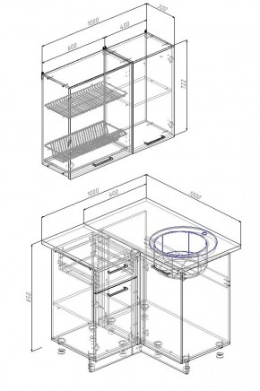 Кухонный гарнитур угловой Вегас 1000*1000 (Стол. 26мм) в Покачах - pokachi.ok-mebel.com | фото 2