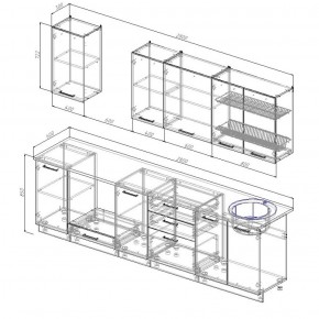 Кухонный гарнитур Вегас 2800 (Стол. 26мм) в Покачах - pokachi.ok-mebel.com | фото 2