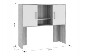 ЛАЙТ 2 Надстройка стола компьютерного (1200) дуб сонома в Покачах - pokachi.ok-mebel.com | фото