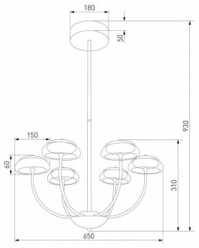 Люстра на штанге Eurosvet Fungo 50388 LED черный в Покачах - pokachi.ok-mebel.com | фото 4