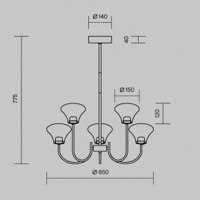 Люстра на штанге Maytoni Dynasty MOD402PL-L20BS3K в Покачах - pokachi.ok-mebel.com | фото 6