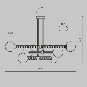 Люстра на штанге Maytoni Teatro MOD287PL-06BS в Покачах - pokachi.ok-mebel.com | фото 3