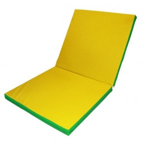 Мат гимнастический 2х1х0,05м складной цв. зеленый-желтый в Покачах - pokachi.ok-mebel.com | фото 1