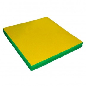 Мат гимнастический 1х1х0,08м цв. зеленый-желтый в Покачах - pokachi.ok-mebel.com | фото