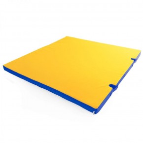 Мат гимнастический 1х1х0,05м с вырезом под стойки цв. синий-желтый в Покачах - pokachi.ok-mebel.com | фото 1
