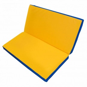 Мат гимнастический 1х1х0,1м складной цв. синий-желтый в Покачах - pokachi.ok-mebel.com | фото