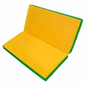 Мат гимнастический 1х1х0,1м складной цв. зеленый-желтый в Покачах - pokachi.ok-mebel.com | фото 1