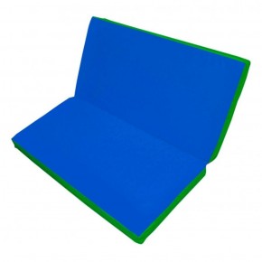 Мат гимнастический 1х1х0,1м складной цв. зеленый-синий в Покачах - pokachi.ok-mebel.com | фото