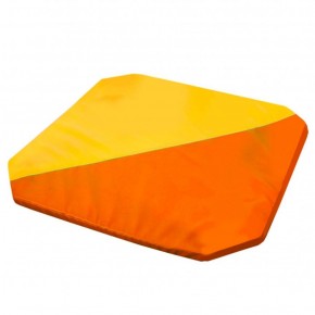 Мат гимнастический 1,3x1,3x0,05м складной скошенные углы цв.оранжевый-желтый в Покачах - pokachi.ok-mebel.com | фото