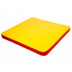 Мат гимнастический 1,36х1,36х0,08м складной закругленные углы цв. красный-желтый (для ДСК Игрунок) в Покачах - pokachi.ok-mebel.com | фото