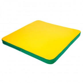 Мат гимнастический 1,36х1,36х0,08м складной закругленные углы цв. зеленый-желтый (для ДСК Игрунок) в Покачах - pokachi.ok-mebel.com | фото 1