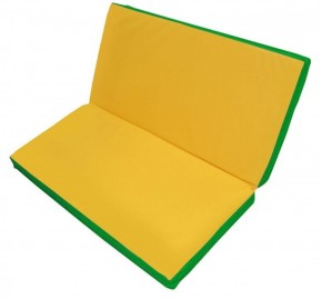 Мат гимнастический 1х1х0,08м складной цв. зеленый-желтый в Покачах - pokachi.ok-mebel.com | фото 1