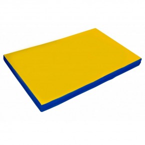 Мат гимнастический, прямоугольный. Длина 2 м, ширина 1 м, толщина 5 см синий-желтый   в Покачах - pokachi.ok-mebel.com | фото